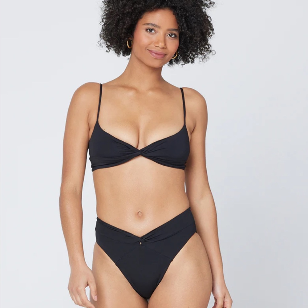L Space Ringo Bikini Top + Nancy Lee Bottom Bitsy Black Small
